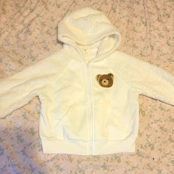 Shien Kids Zip Hoodie,size 5,white - Picture 1 of 3